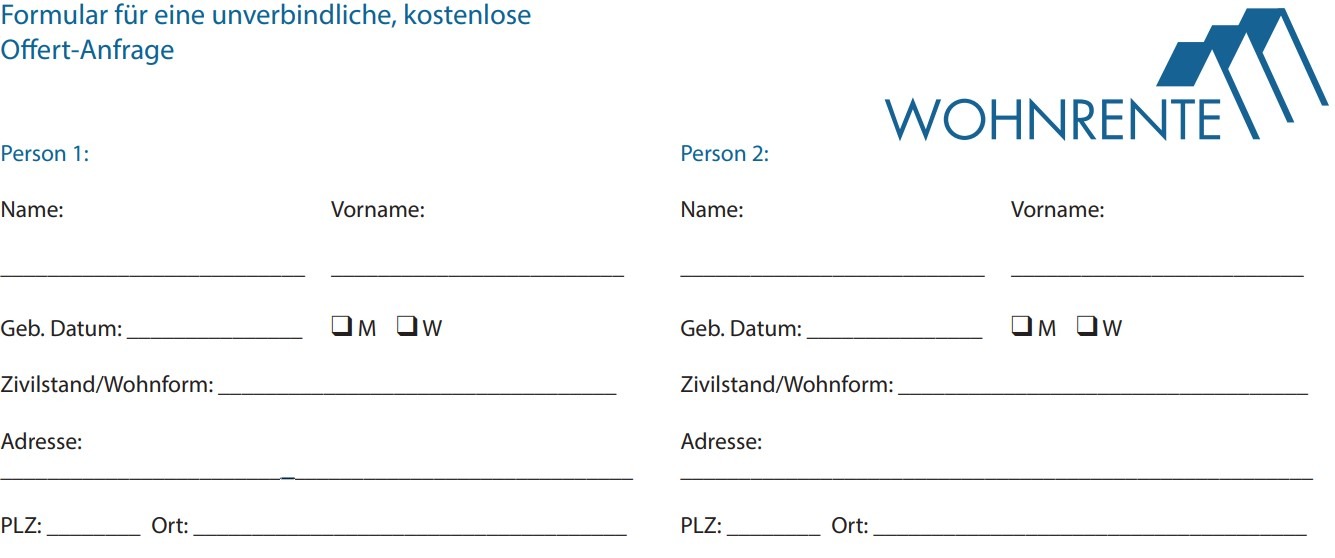 Formular Ofert-Anfrage